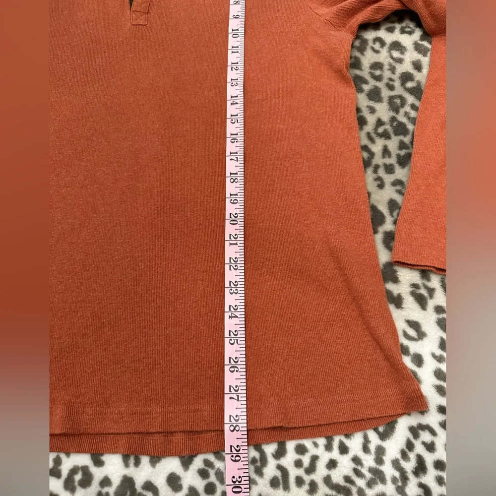 Y2K J. Crew Thermal Henley in Dark Cinnamon Size XL Men’s